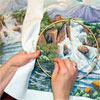 Картина «Водопад», выполненная в технике «Вышивка крестом»